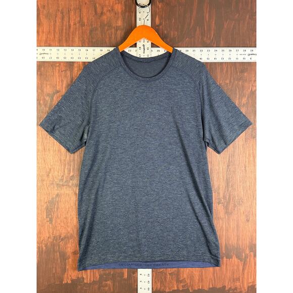 Lululemon‎ Athletica Metal Vent Tech SS Activewear Shirt Blue Green Mens L EUC - Picture 2 of 6